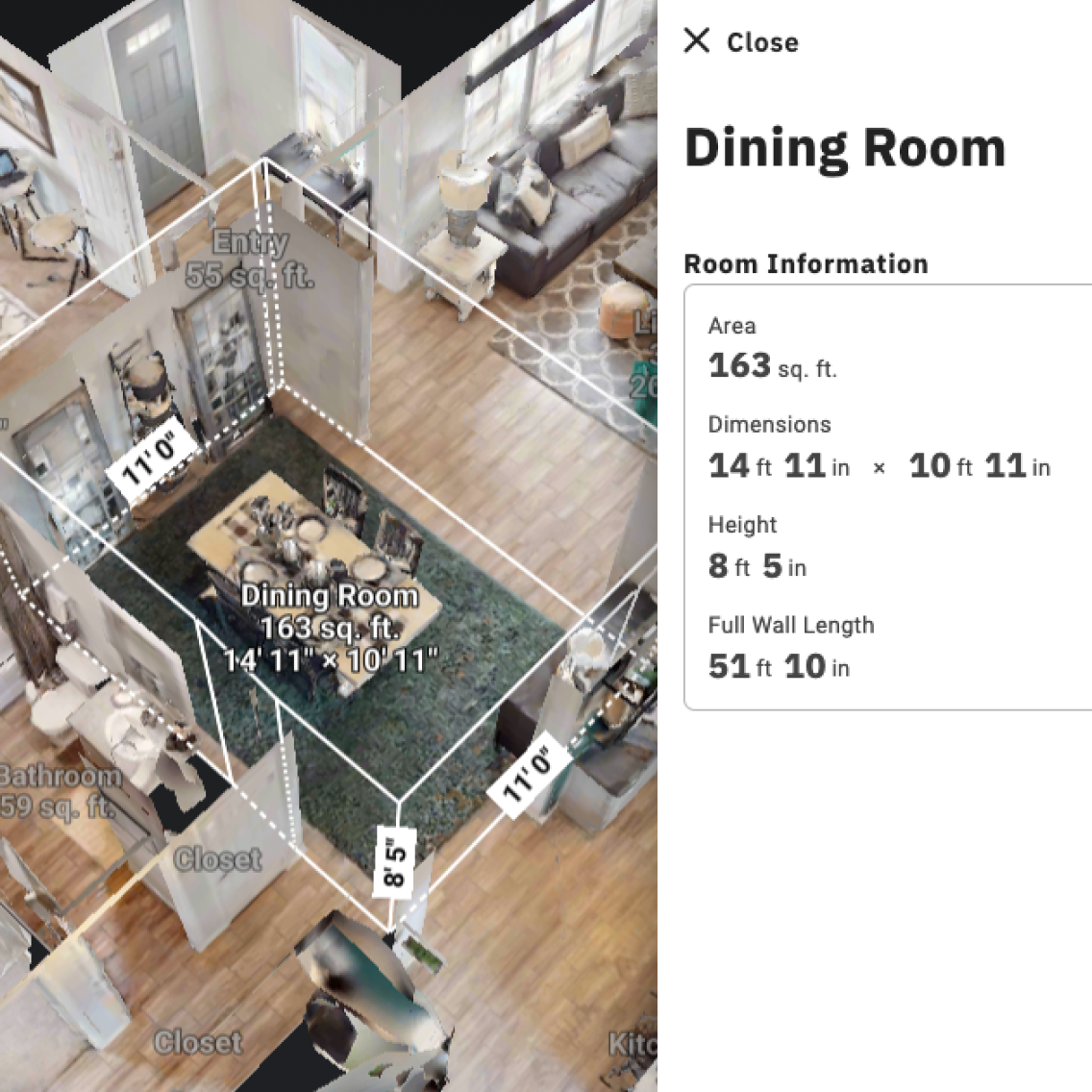 Room Dimensions & Labels